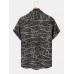 Mens Designer Plants Leaves Lapel Short Sleeve Casual Shirt