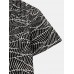 Mens Designer Plants Leaves Lapel Short Sleeve Casual Shirt