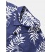Mens Holiday Plants Floral Print Casual Short Sleeve Shirt