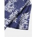 Mens Holiday Plants Floral Print Casual Short Sleeve Shirt