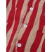 Mens Irregular Striped Revere Collar Cotton Short Sleeve Shirts