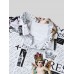Mens Vintage Figure Letter Print Lapel Short Sleeve Shirts