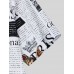 Mens Vintage Figure Letter Print Lapel Short Sleeve Shirts