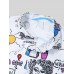 Mens Graffiti Mix Print Lapel Button Up Street Short Sleeve Shirts