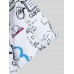 Mens Graffiti Mix Print Lapel Button Up Street Short Sleeve Shirts