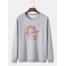 Mens Oriental Dragon Graphic Print Round Neck Pullover Cotton Sweatshirts