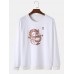 Mens Oriental Dragon Graphic Print Round Neck Pullover Cotton Sweatshirts