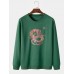 Mens Oriental Dragon Graphic Print Round Neck Pullover Cotton Sweatshirts