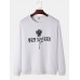 Mens Rose Monogram Print Round Neck Cotton Pullover Sweatshirts