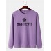Mens Rose Monogram Print Round Neck Cotton Pullover Sweatshirts