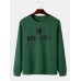 Mens Rose Monogram Print Round Neck Cotton Pullover Sweatshirts