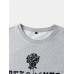 Mens Rose Monogram Print Round Neck Cotton Pullover Sweatshirts