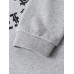 Mens Rose Monogram Print Round Neck Cotton Pullover Sweatshirts