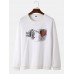 Mens Hate Heart Graphic Print Round Neck Cotton Street Sweatshirts
