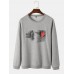 Mens Hate Heart Graphic Print Round Neck Cotton Street Sweatshirts