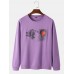 Mens Hate Heart Graphic Print Round Neck Cotton Street Sweatshirts