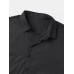 Mens Label Solid Color Lapel Button Up Short Sleeve Shirts