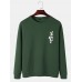 Mens Funny Gesture Chest Print Round Neck Casual Cotton Sweatshirts