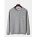 Mens Funny Gesture Chest Print Round Neck Casual Cotton Sweatshirts