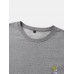 Mens Funny Gesture Chest Print Round Neck Casual Cotton Sweatshirts