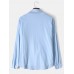 Mens Solid Color Button Up Cotton Linen Basics Long Sleeve Shirts