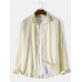 Mens Solid Color Button Up Cotton Linen Basics Long Sleeve Shirts