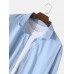 Mens Solid Color Button Up Cotton Linen Basics Long Sleeve Shirts