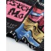 Mens All Over Cartoon Anime Letter Print Short Sleeve Street T-Shirts