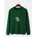 Mens Astronaut Graphic Print Round Neck Cotton Pullover Sweatshirts