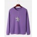 Mens Astronaut Graphic Print Round Neck Cotton Pullover Sweatshirts