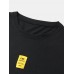 Mens Letter Applique Round Neck Cotton Casual Short Sleeve T-Shirts