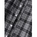 Mens Vintage Check Print Cotton Button Lapel Long Sleeve Casual Loose Shirt