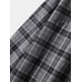 Mens Vintage Check Print Cotton Button Lapel Long Sleeve Casual Loose Shirt