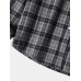 Mens Vintage Check Print Cotton Button Lapel Long Sleeve Casual Loose Shirt