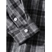 Mens Vintage Check Print Cotton Button Lapel Long Sleeve Casual Loose Shirt