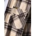 Mens Plaid Print Double Pockets Cotton Lapel Long Sleeve Casual Shirt