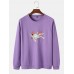 Mens Flame Astronaut Graphic Round Neck Cotton Pullover Sweatshirts