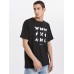Mens Butterfly Print Short Sleeve Crew Neck Black Preppy T-Shirts