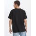 Mens Butterfly Print Short Sleeve Crew Neck Black Preppy T-Shirts