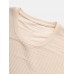 Mens Solid Color Texture Round Neck Short Sleeve Basics T-Shirts