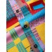 Mens Colorful Ethnic Pattern Print Lapel Short Sleeve Holiday Shirts
