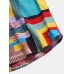 Mens Colorful Ethnic Pattern Print Lapel Short Sleeve Holiday Shirts