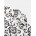 Mens Floral Landscape Print Lapel Designer Short Sleeve Shirts