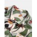 Mens Plants Floral Holiday Print Lapel Short Sleeve Casual Shirts
