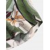 Mens Plants Floral Holiday Print Lapel Short Sleeve Casual Shirts