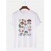 Mens Mushroom Species Graphic Print Cotton Short Sleeve Plus Size T-Shirt