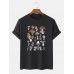 Mens Mushroom Species Graphic Print Cotton Short Sleeve Plus Size T-Shirt