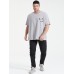 Mens Plain Smile Pattern O-Neck Short Sleeve Cotton Plus Size T-Shirt