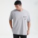 Mens Plain Smile Pattern O-Neck Short Sleeve Cotton Plus Size T-Shirt