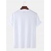 Mens Plain Smile Pattern O-Neck Short Sleeve Cotton Plus Size T-Shirt